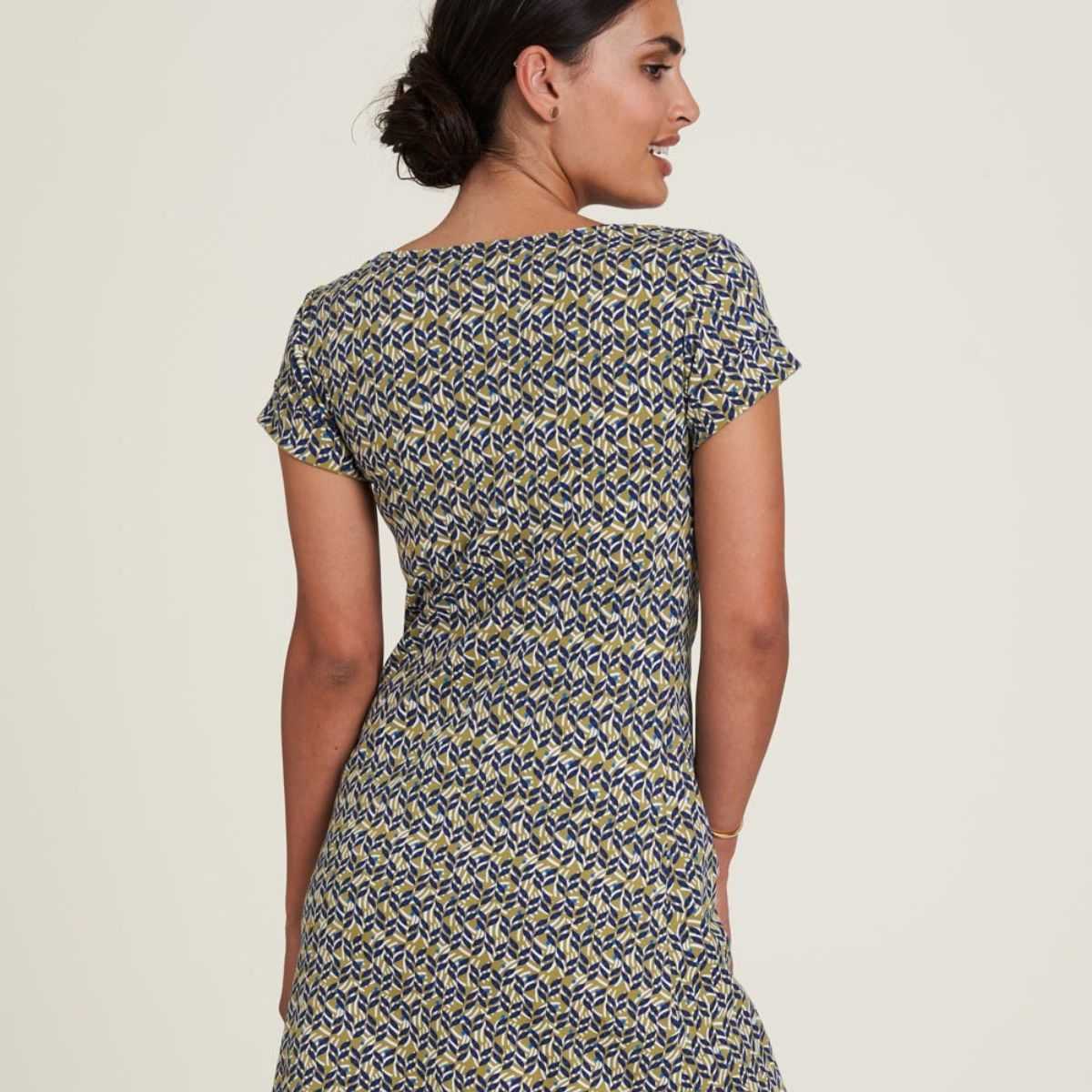 Robe pour femme en coton - décolleté cascade - naturelle bambou