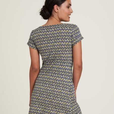 Robe pour femme en coton - décolleté cascade - naturelle bambou