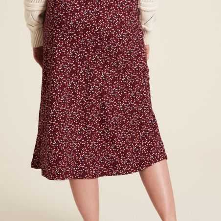 Jupe longue viscose portefeuille imprimé sixties