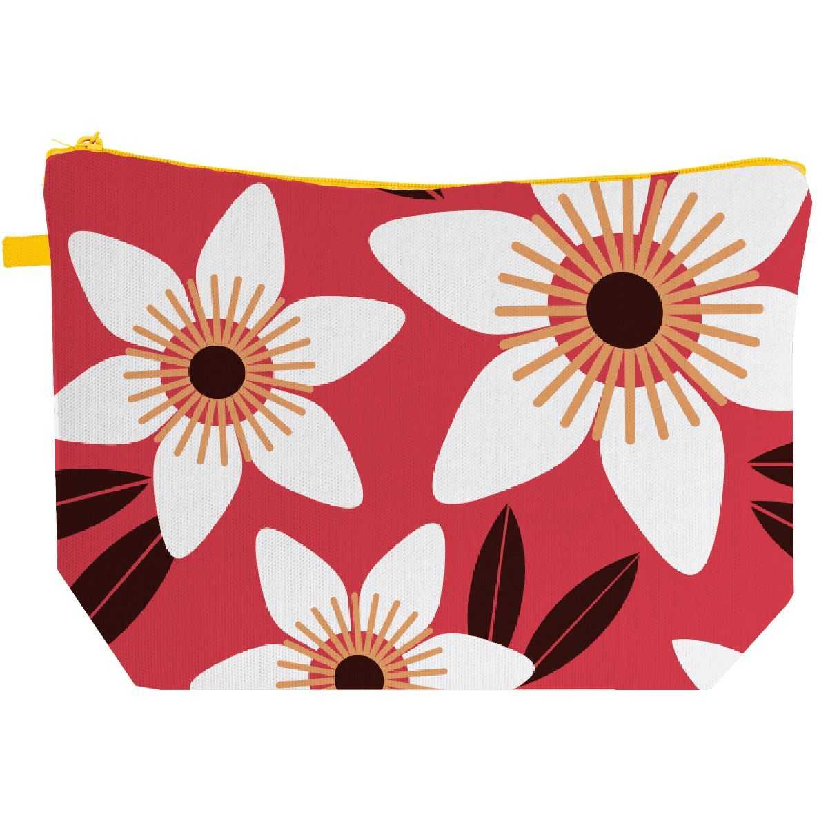 Trousse pratique en coton - compacte et résistante - teinte framboise