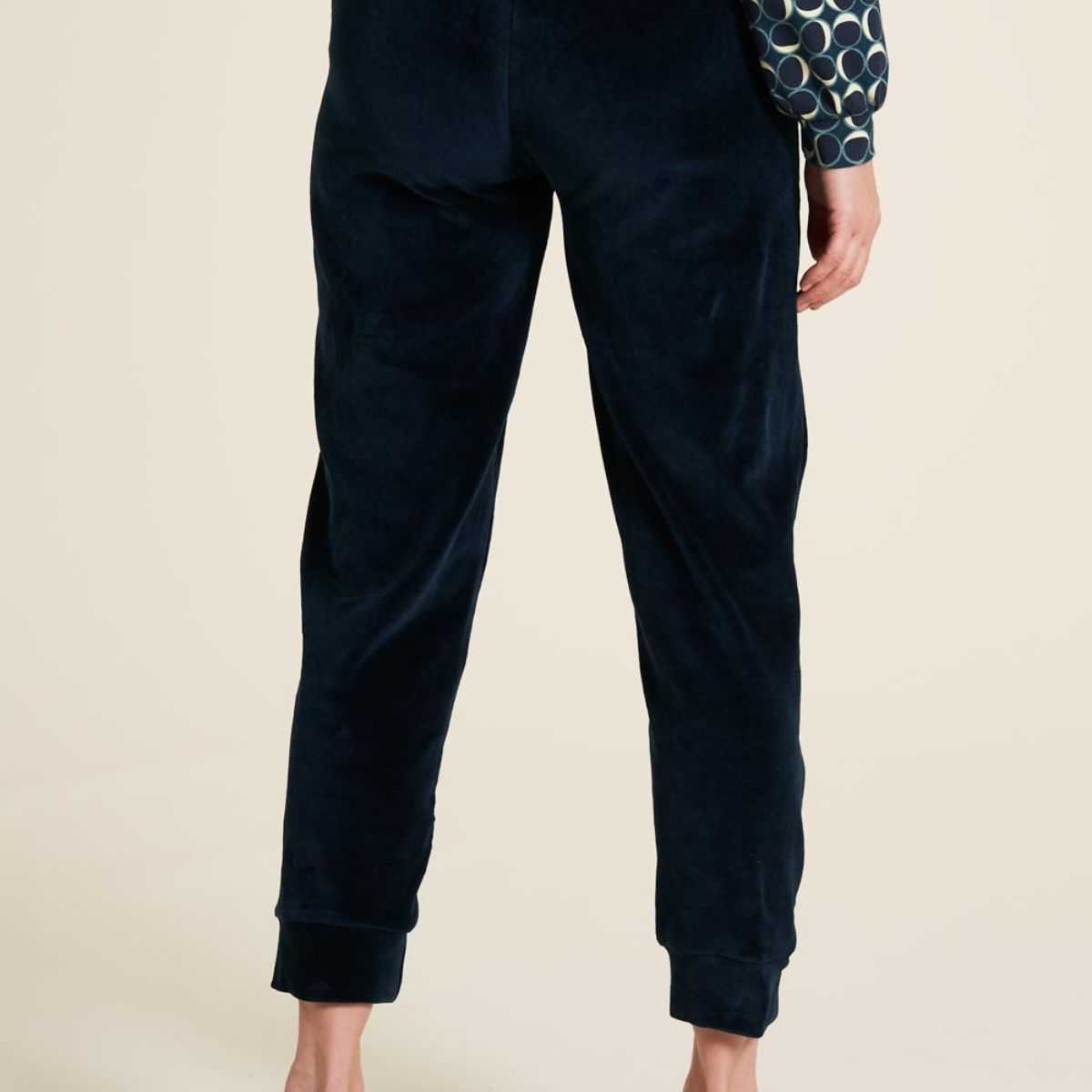 Pantalon nicki ajusté pour femme en coton bio - couleur deep water