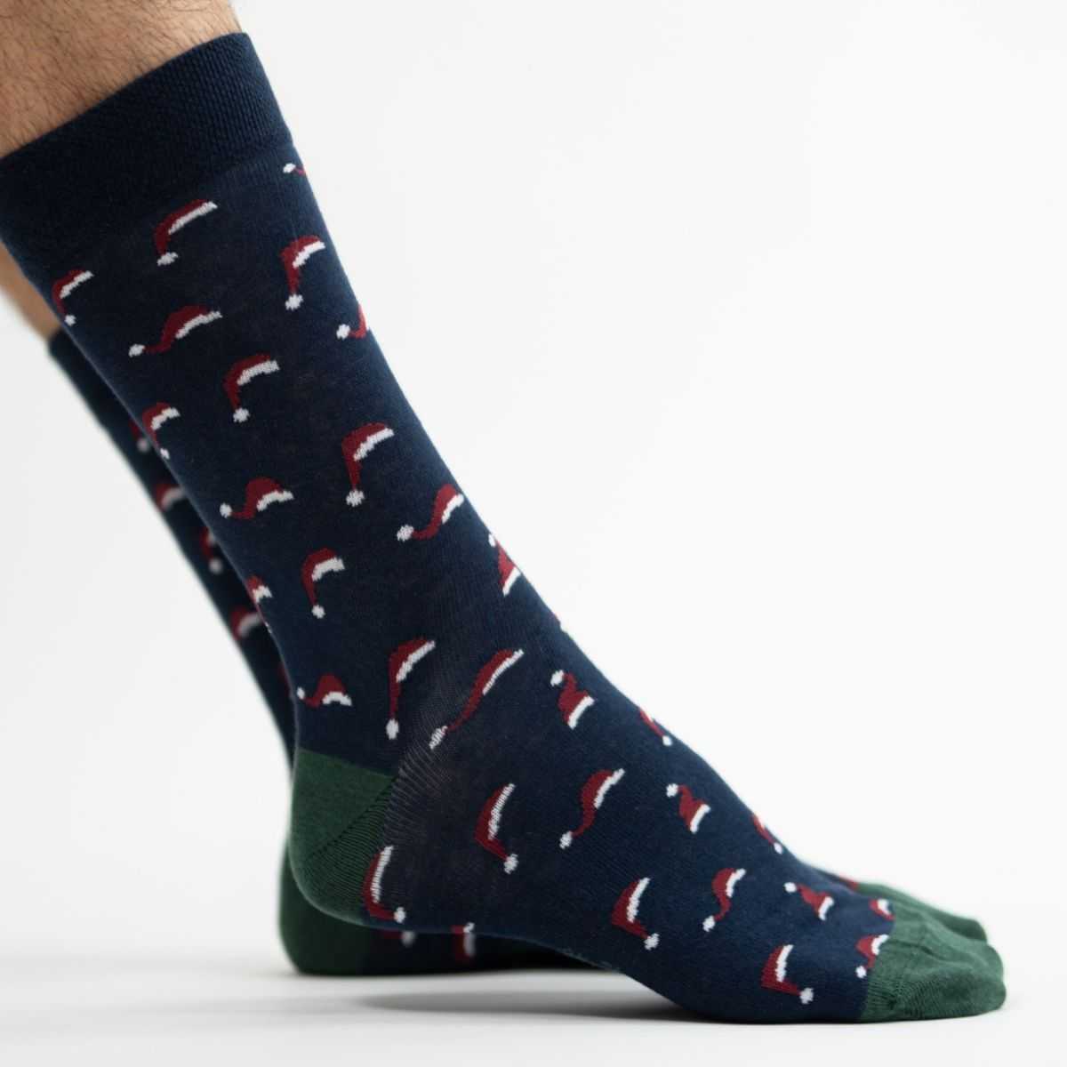 Chaussettes bleu marine motif noël