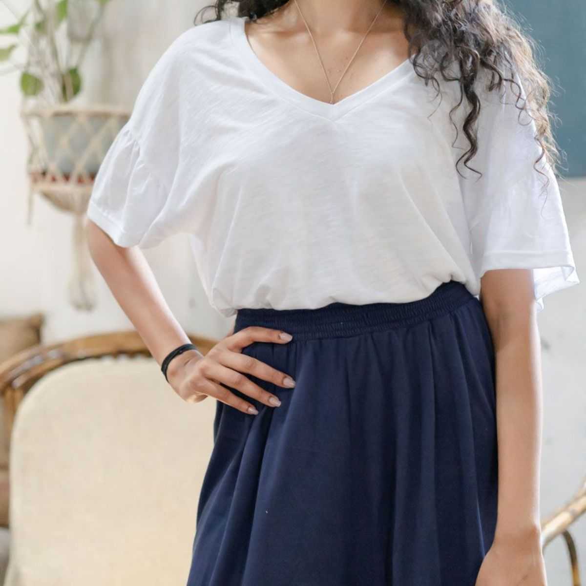 Pantalon large "BOOH" en coton bio, Muùne
