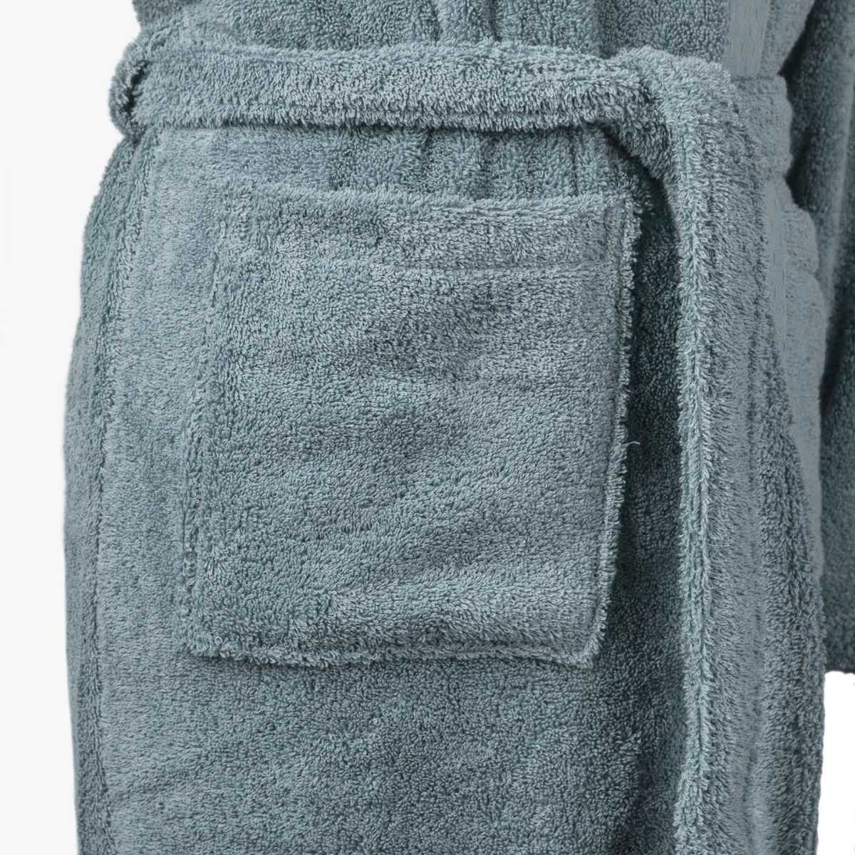 Peignoir modèle kimono bleu nébuleux en coton bio