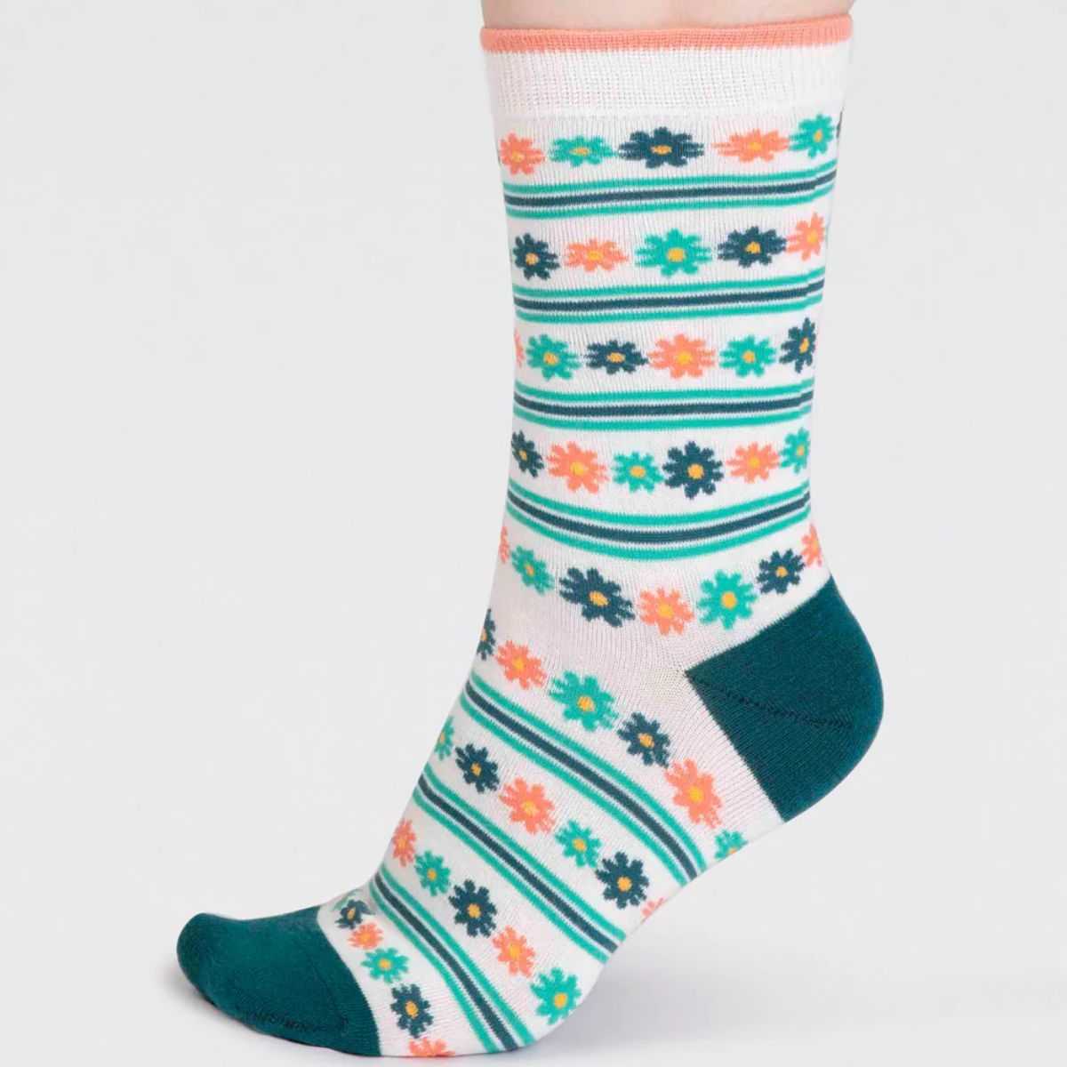 Coffret 4 paires de chaussettes en coton bio lamas et fleurs