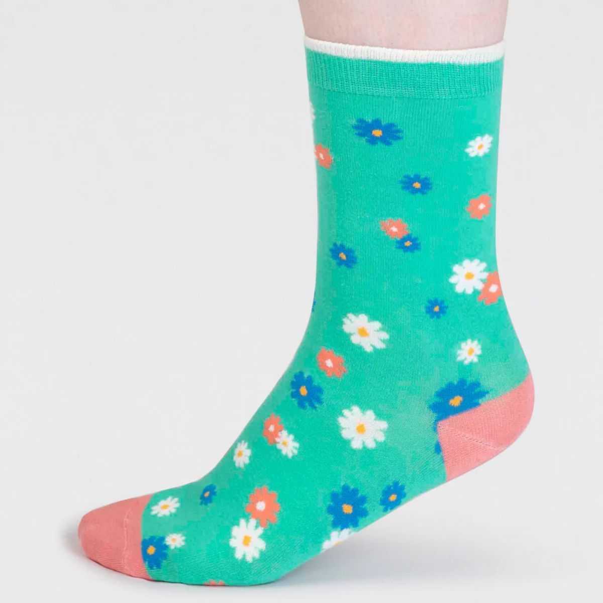Coffret 4 paires de chaussettes en coton bio lamas et fleurs
