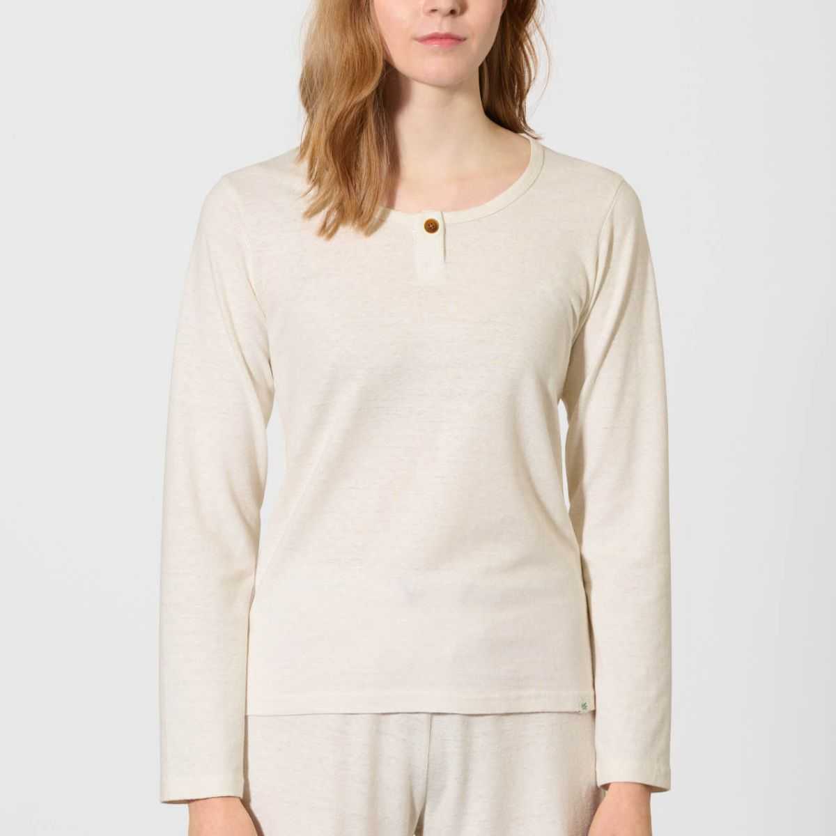 T-Shirt de nuitManches LonguesFemme en Chanvre