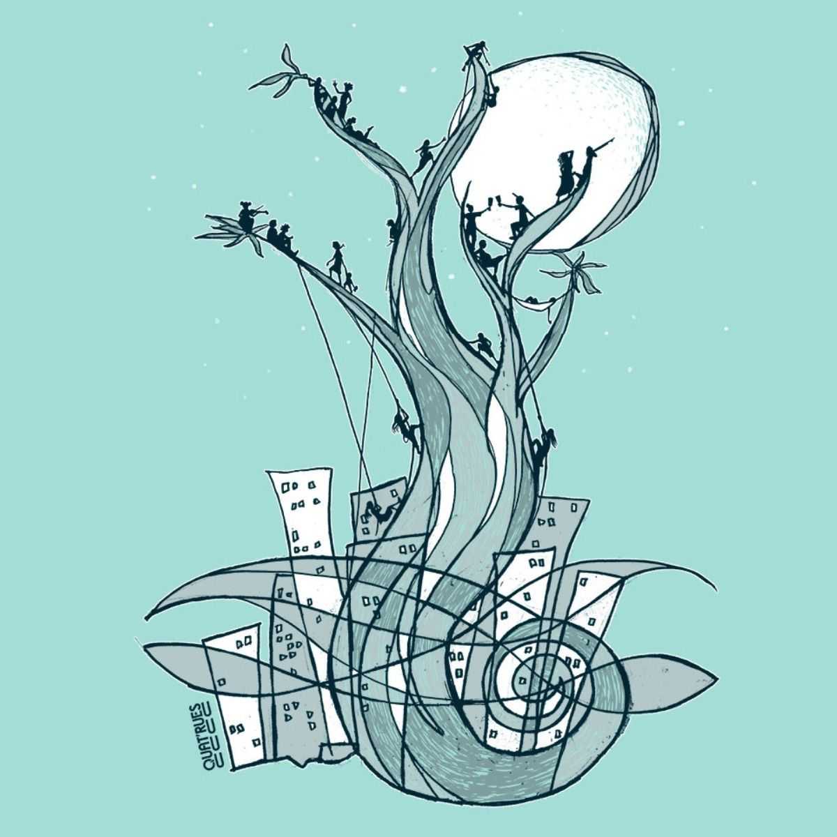 T-shirt "UN PEU D'AIR" col rond, coupe féminine, 100% coton bio