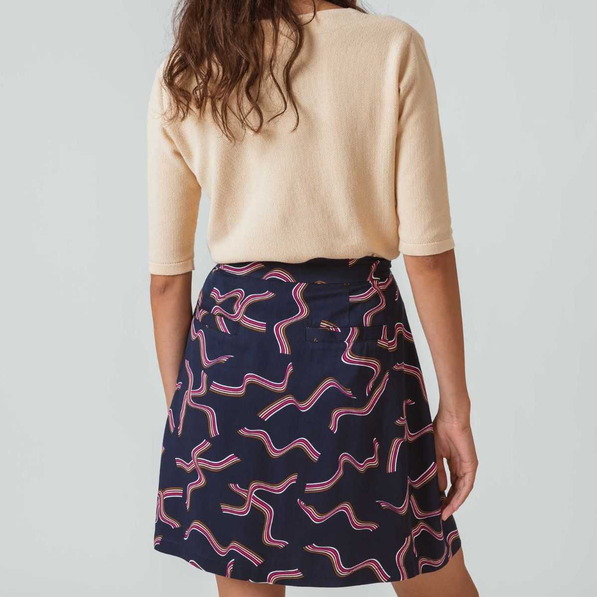 Jupe écovero imprimé géométrique