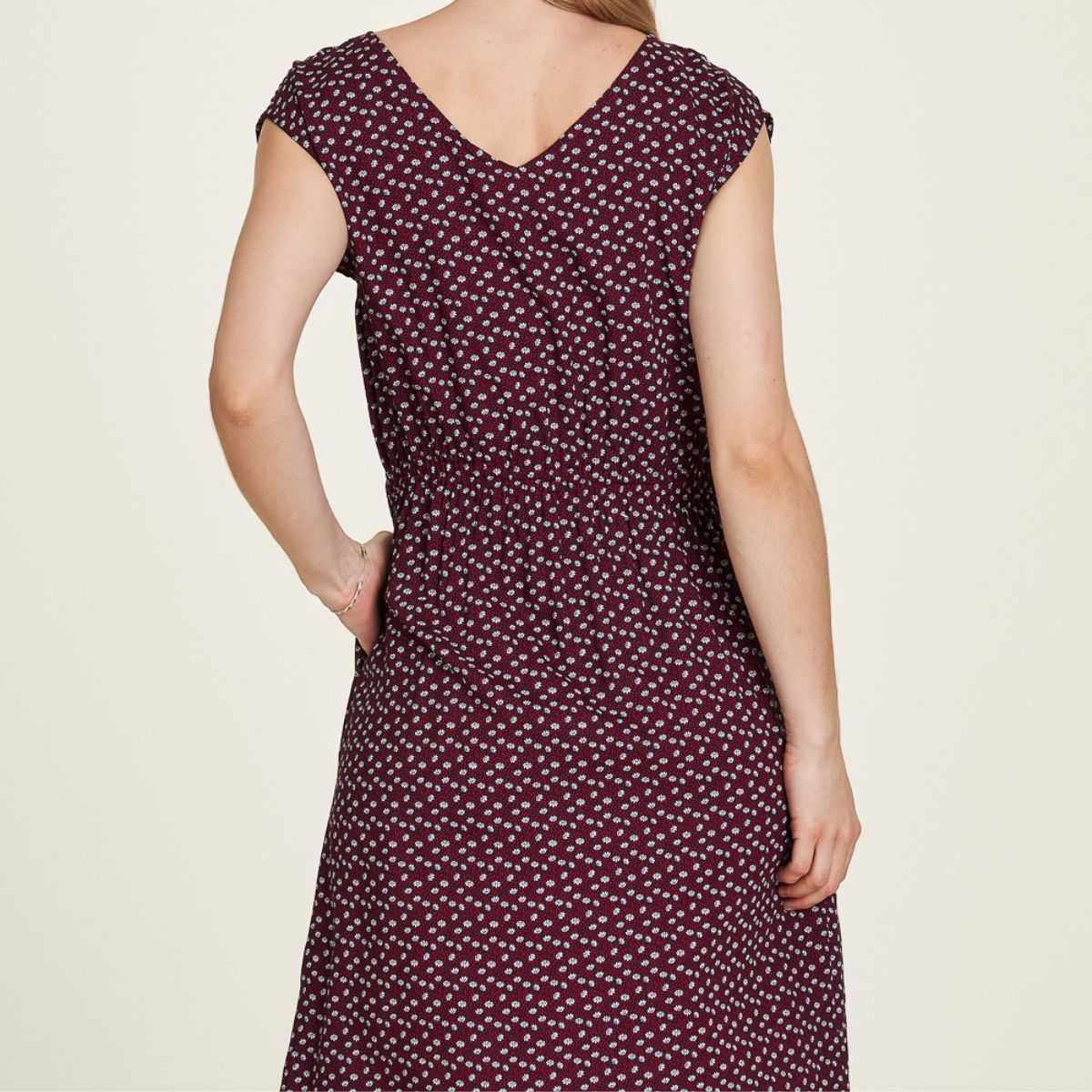 Robe EcoVero bordeaux marguerites