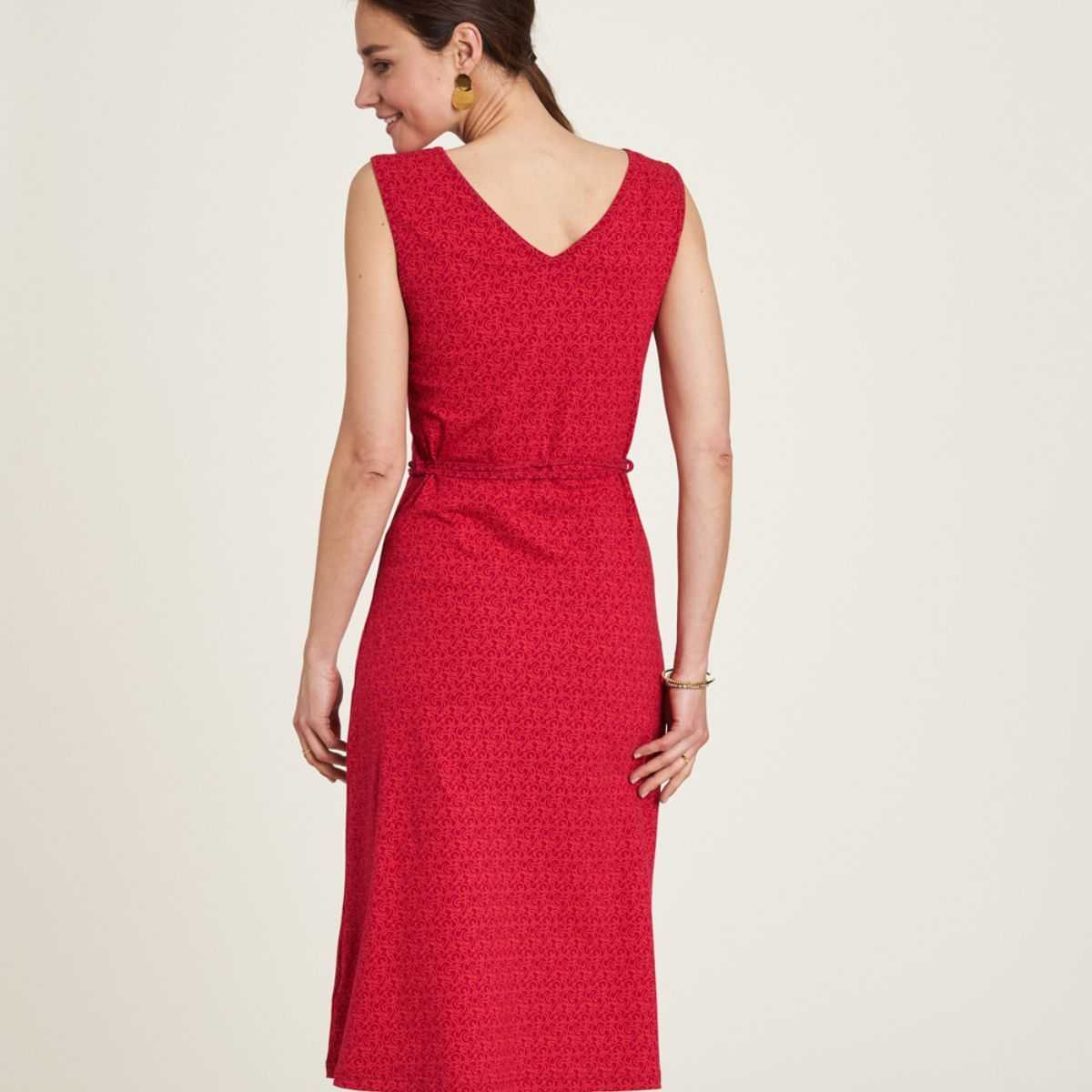 Robe jersey rouge tourbillon