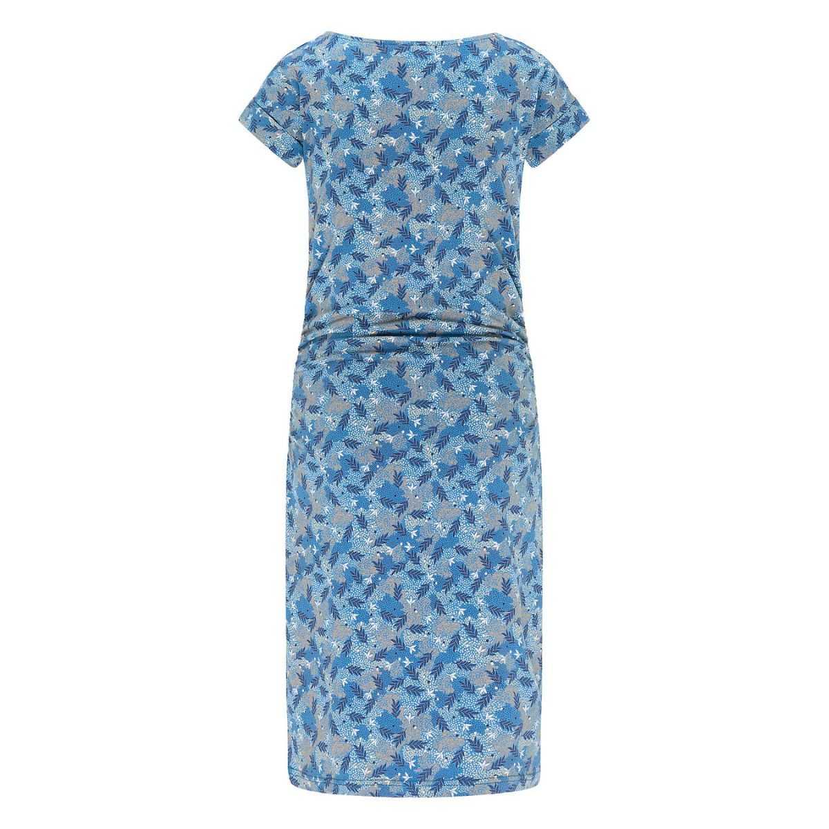 Robe jersey bleue floraison