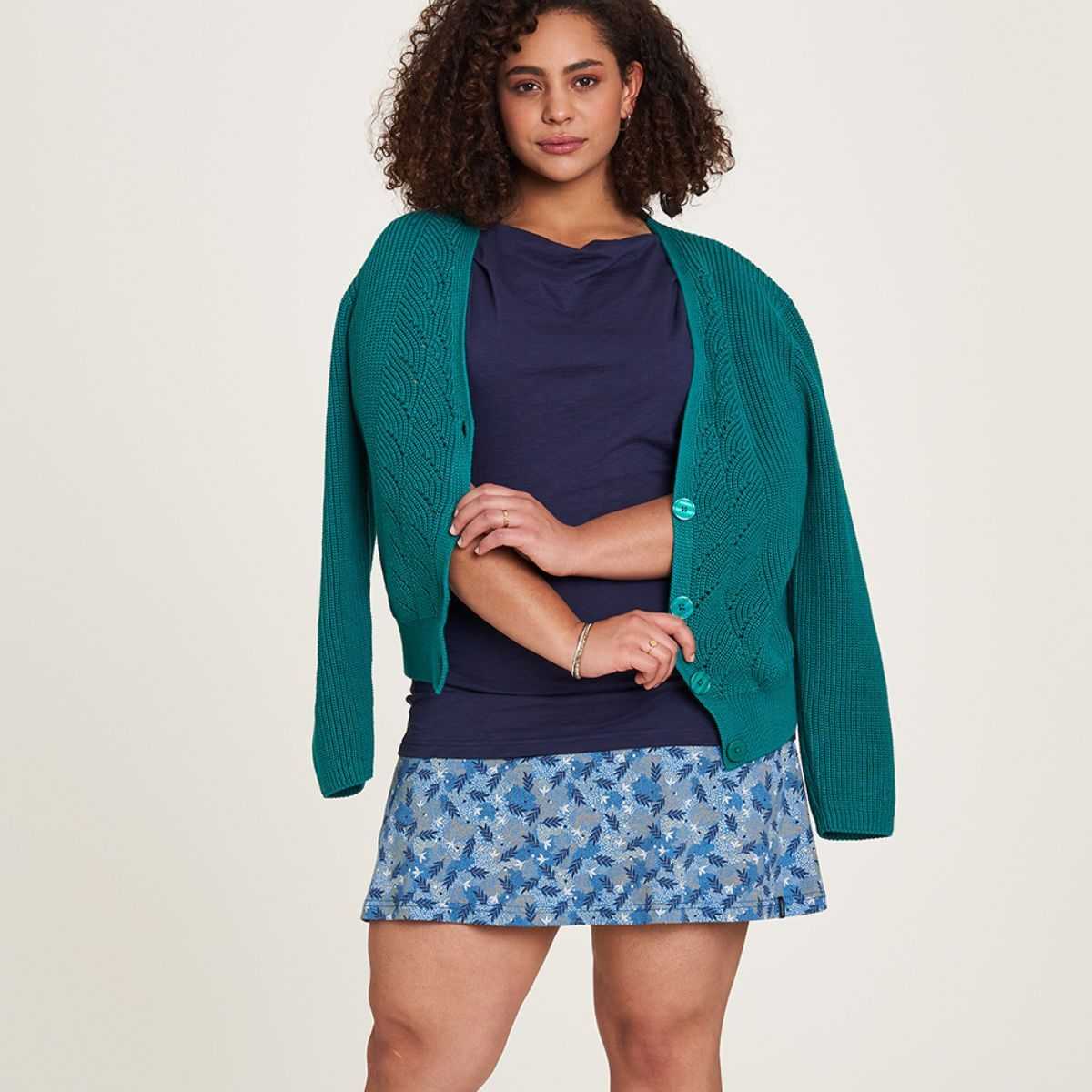 Chemise courtes jersey, en coton bio, bleu marine