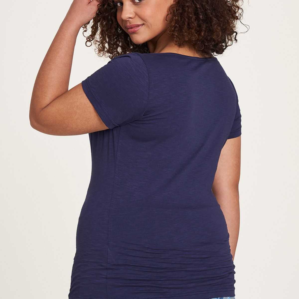 Chemise courtes jersey, en coton bio, bleu marine