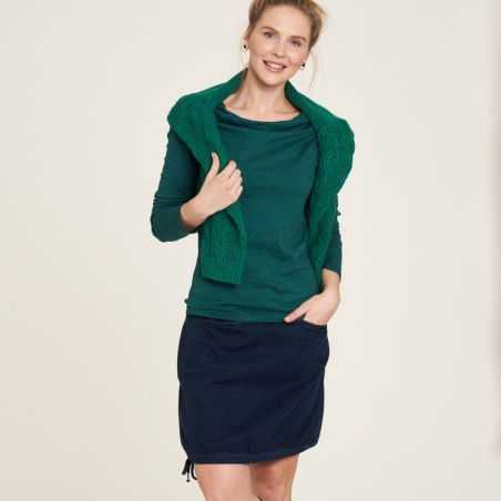 Haut à col rond, manches longues, coton bio, motif fantaisie, GOTS