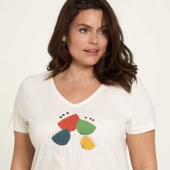 Haut en coton bio, imprimer décoratif, blanc, GOTS 1