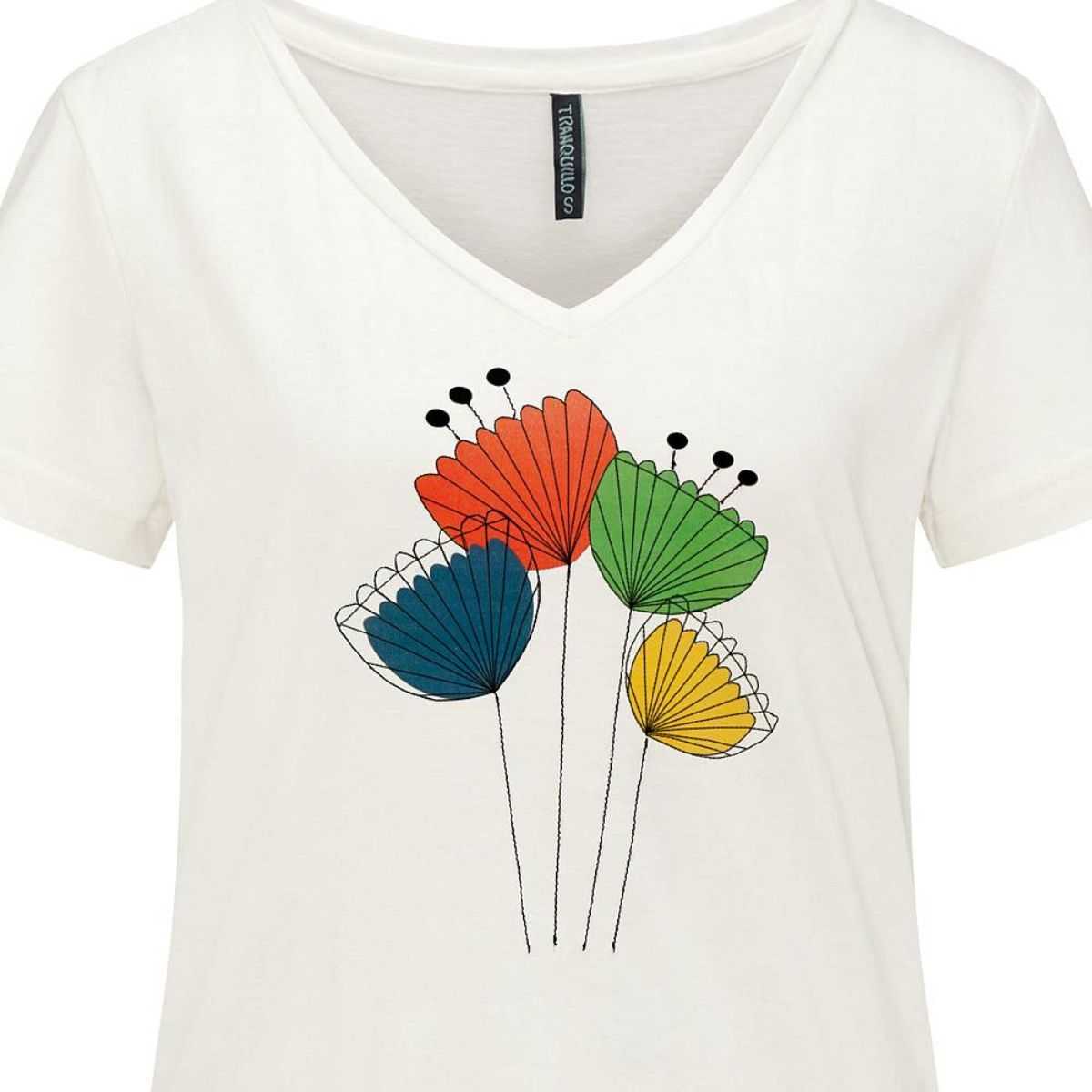 Haut en coton bio, imprimer décoratif, blanc, GOTS