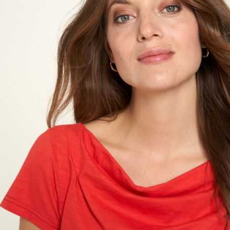 Chemisier jersey en coton bio, couleurs unies, GOTS
