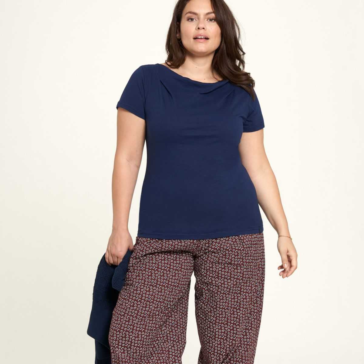 Chemisier jersey en coton bio, couleurs unies, GOTS