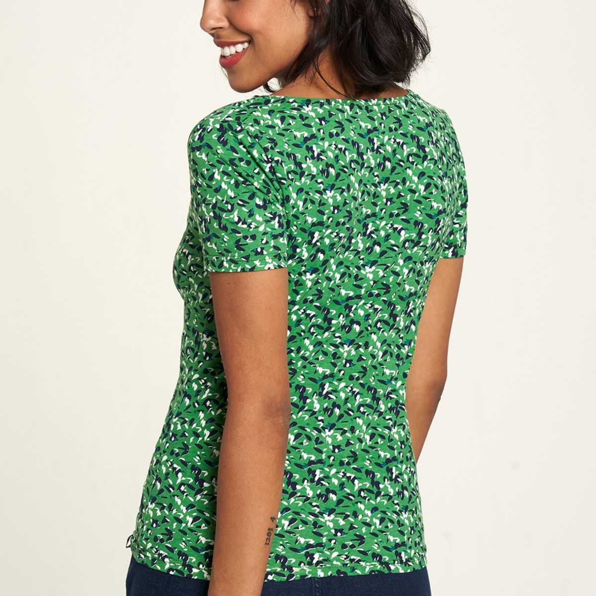 Chemisier élégant sans manches en coton bio, à motif, GOTS