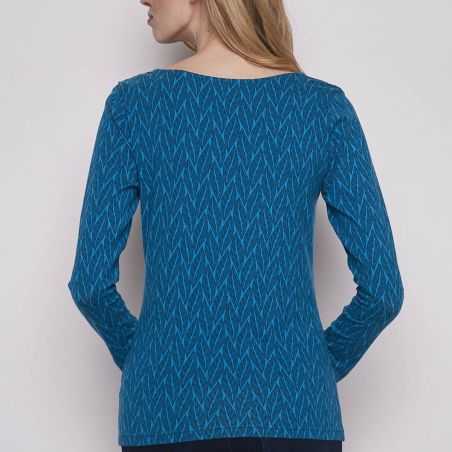 Haut à manches longues en coton bio, Imprimé, Gots et Vegan