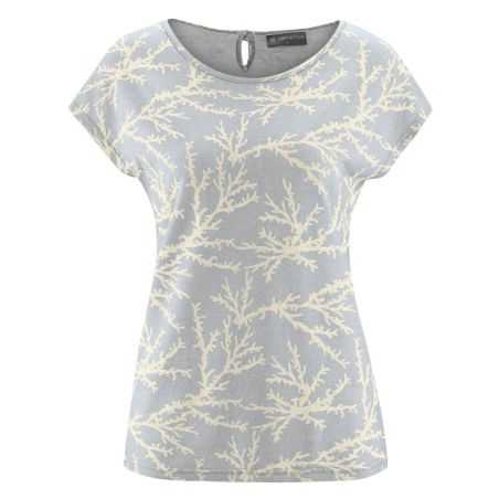 T-shirt femme manches courtes imprimé corail