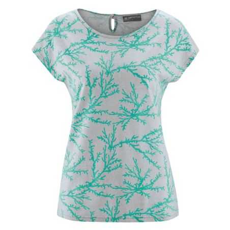 T-shirt femme manches courtes imprimé corail