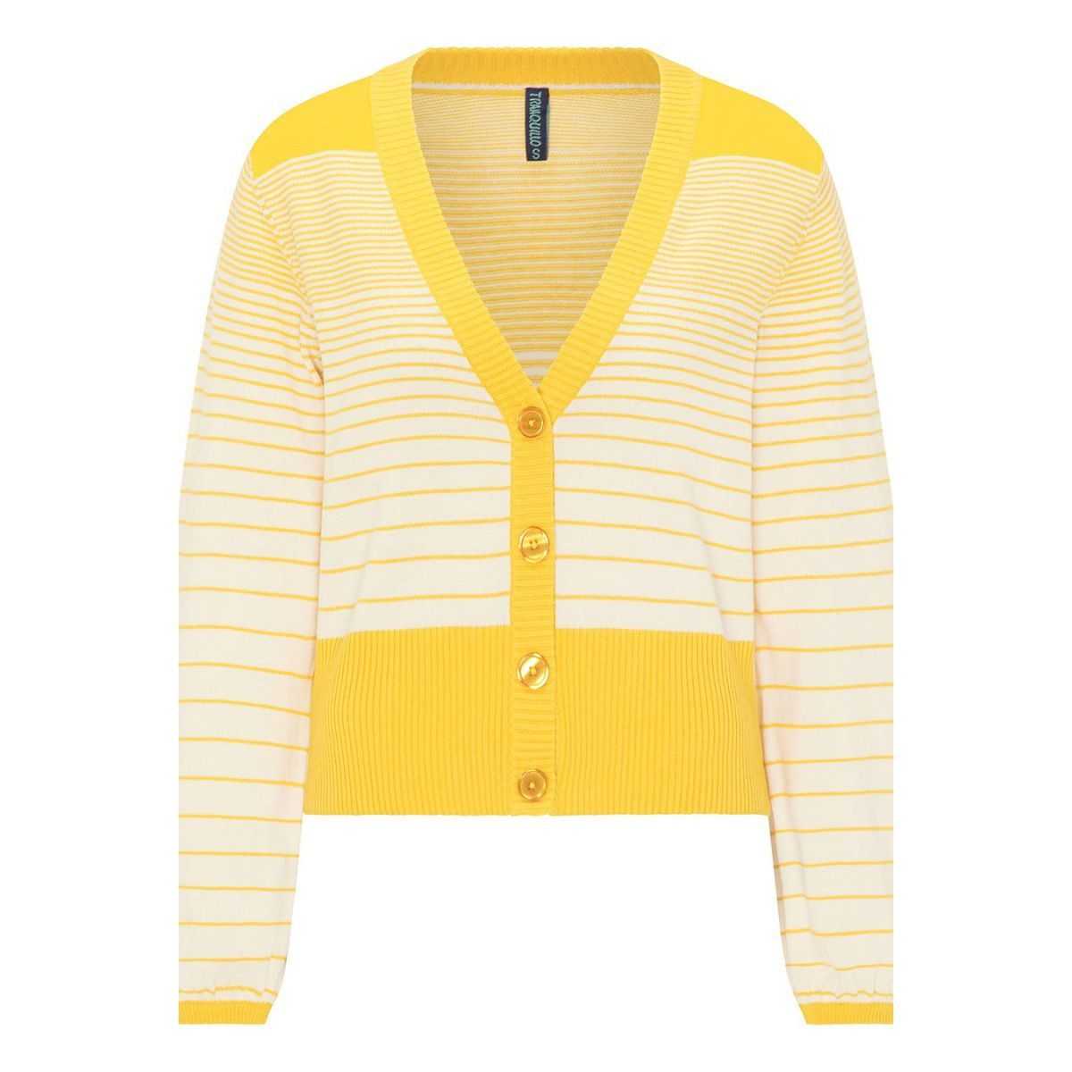 Cardigan bio rayures jaune
