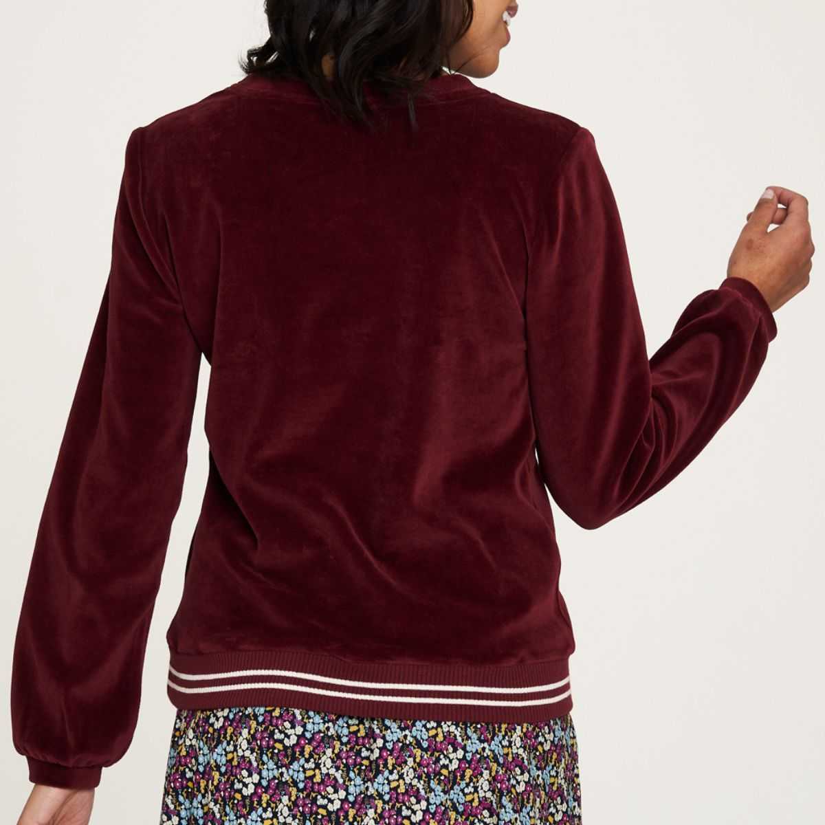 Pull, sweat effet velours coton bio et polyester recyclé