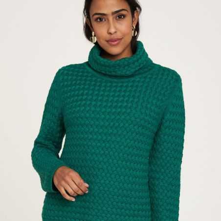 Pull tricoté avec un col montant en coton bio, GOTS