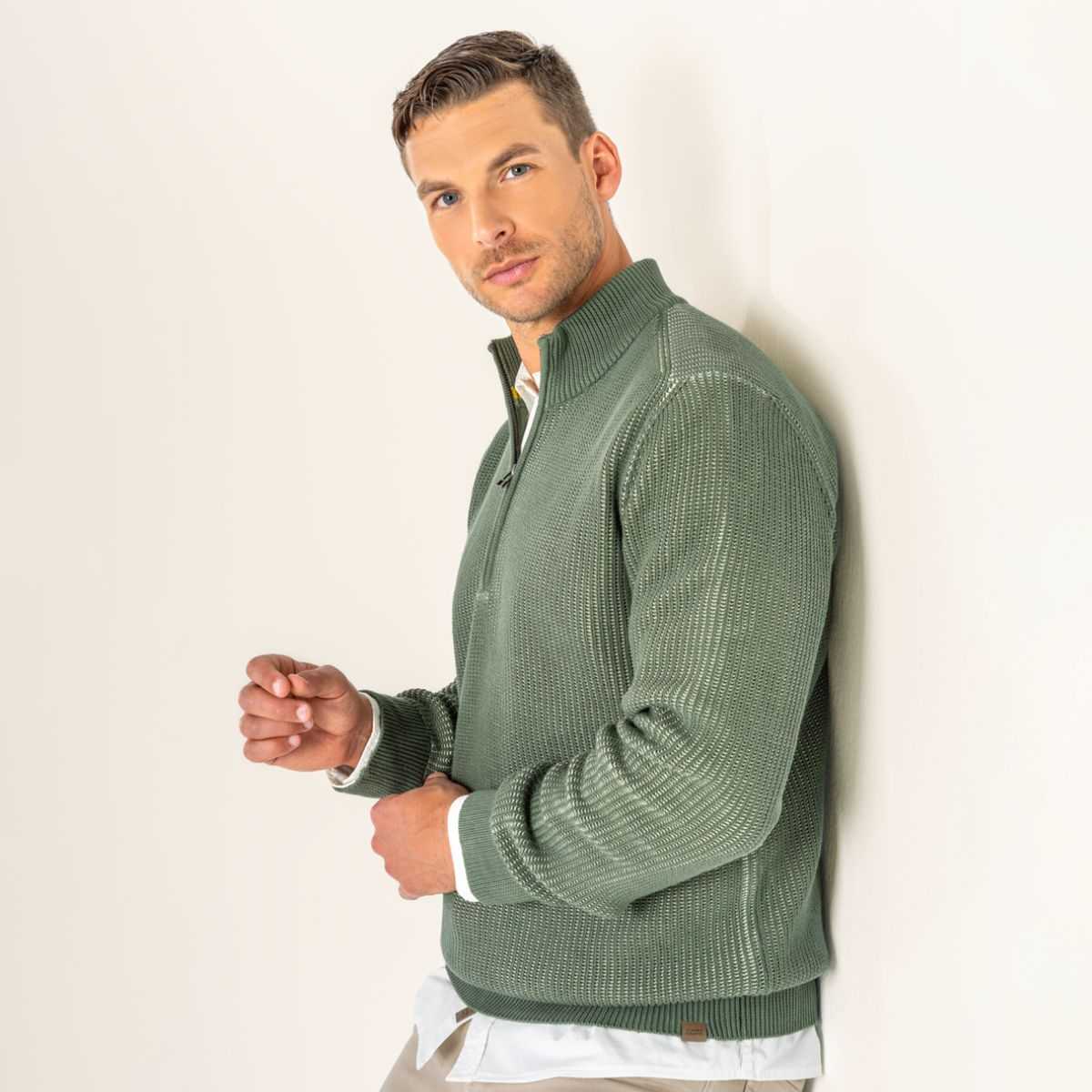 Pull à col camionneur "SAMY" en 100% de coton bio, GOTS et VEGAN