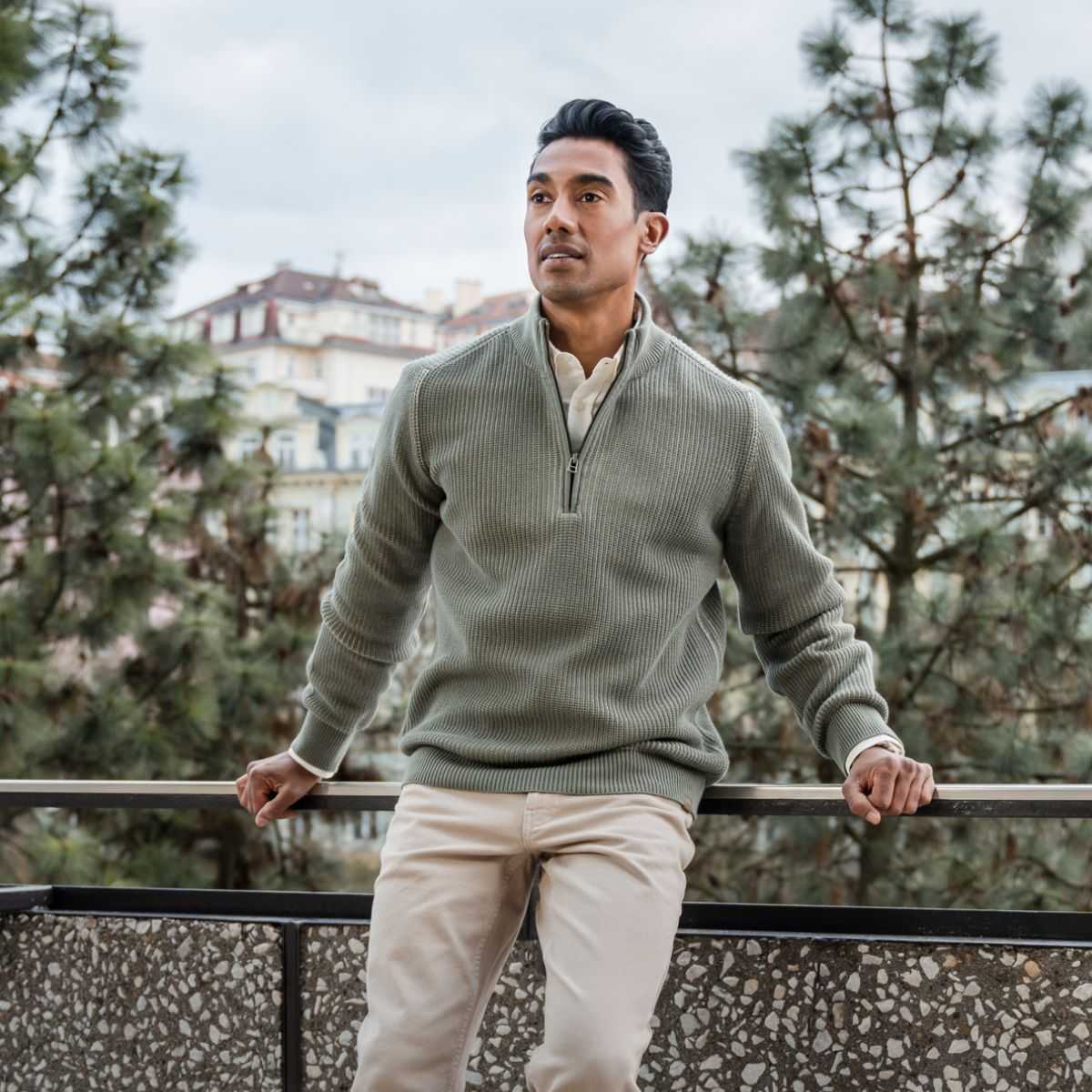 Pull à col camionneur "SAMY" en 100% de coton bio, GOTS et VEGAN