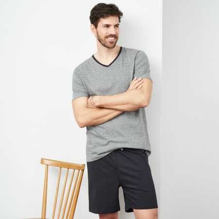 Pyjama court pour homme, coton bio