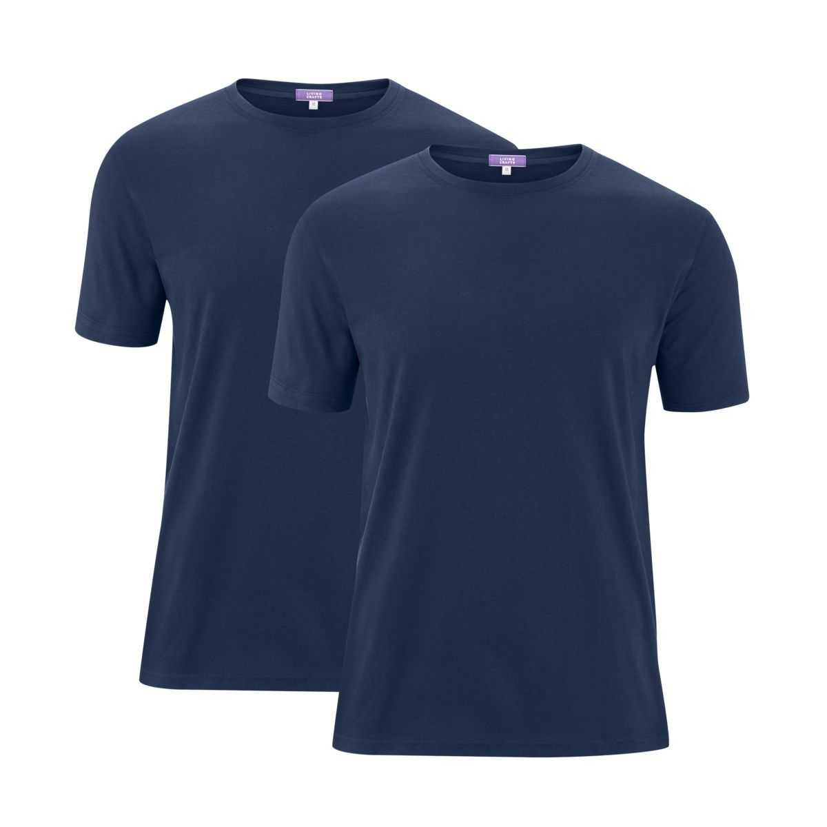 Lot de 2 t-shirts en coton bio, bleu marine, FABIAN