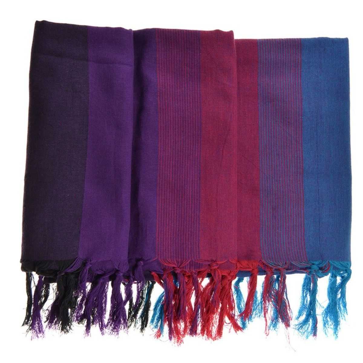 Cheche foulard violet bleu fushia