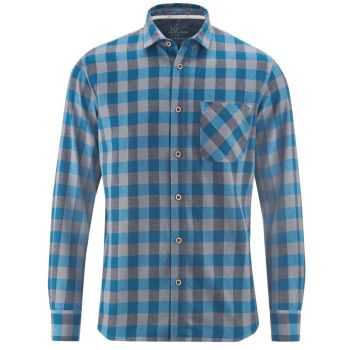Chemise manches longues style bûcheron à carreaux coton bio chanvre