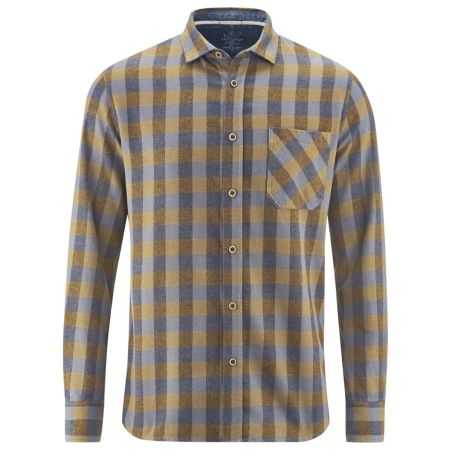 Chemise manches longues style bûcheron à carreaux coton bio chanvre