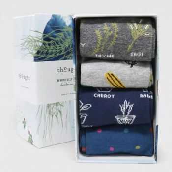 Boîte cadeau chaussettes bambou imprimé jardinage 1