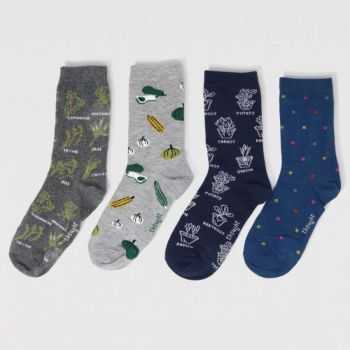 Boîte cadeau chaussettes bambou imprimé jardinage