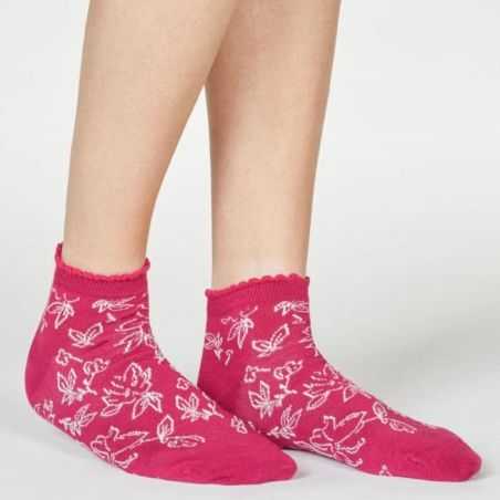 Socquettes à volants en bambou imprimé végétal