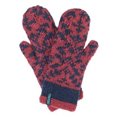 Gants en laine polaire, tricotés, à motifs, bicolores