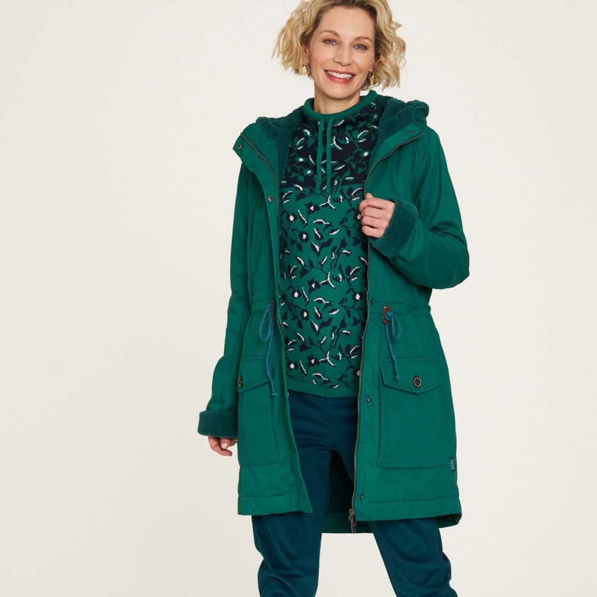 Parka en sergé 100% de coton bio, vert, KBA et VEGAN