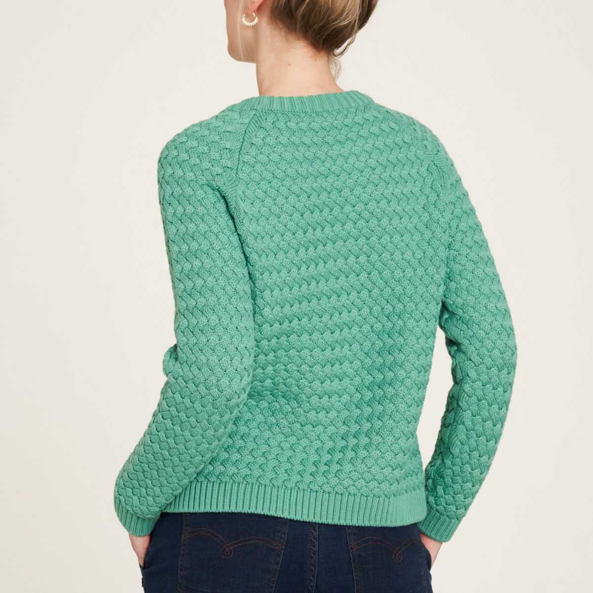Pull tricoté en coton bio, vert, GOTS