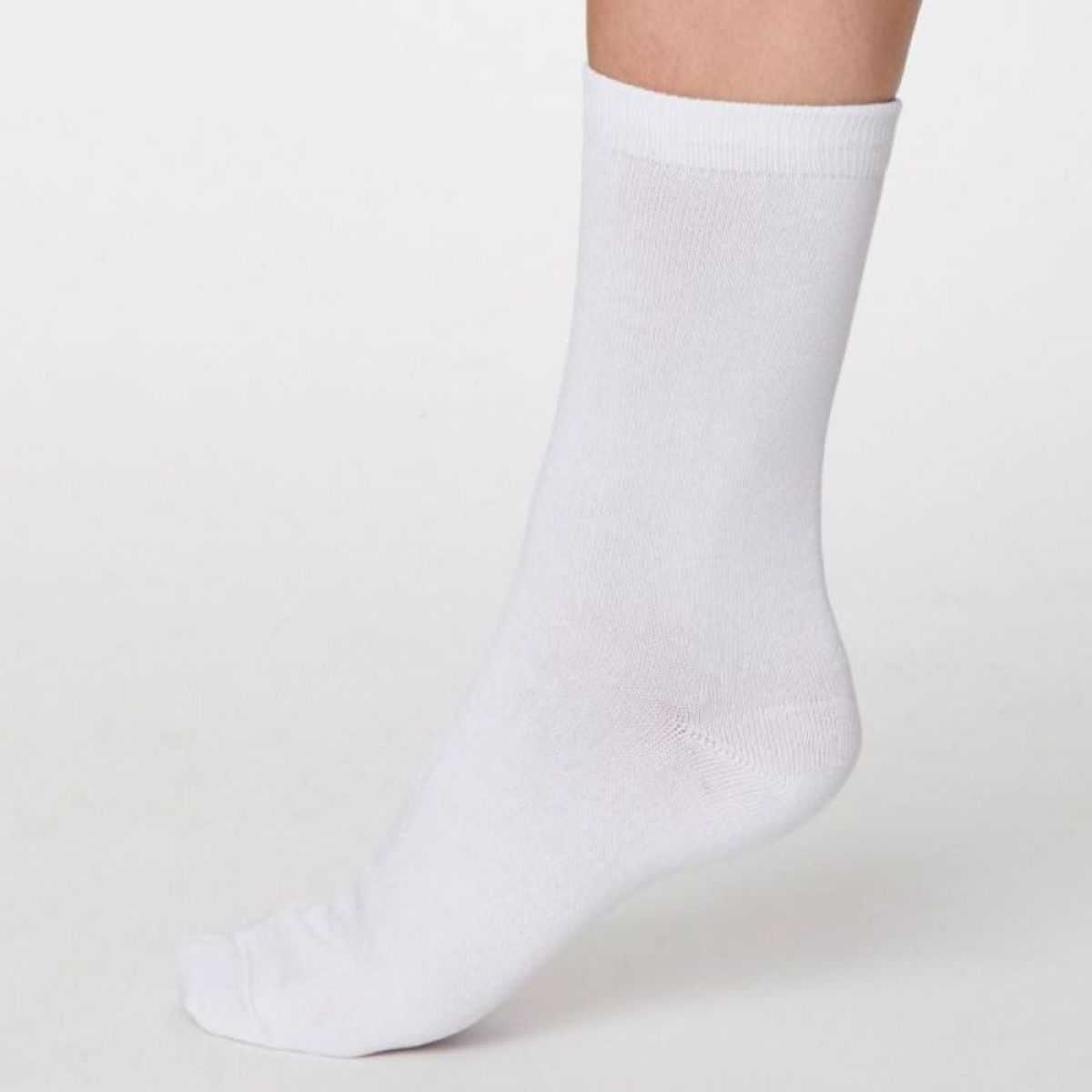 Chaussettes blanches femme en bambou