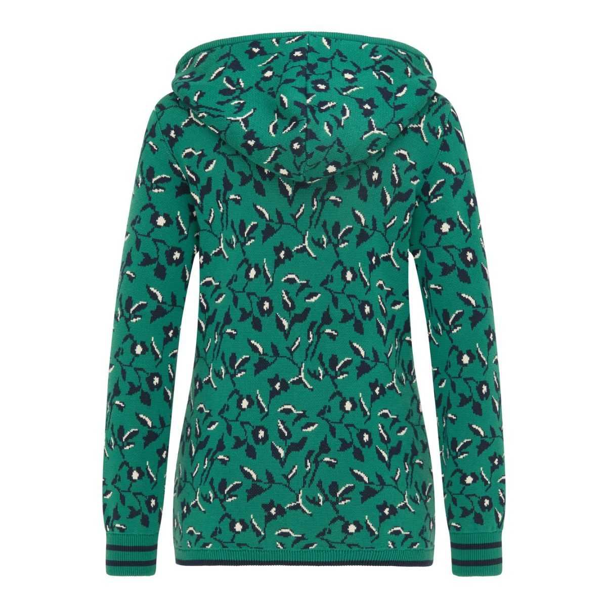 Veste cardigan à zippé en coton bio, motif à fleur, GOTS