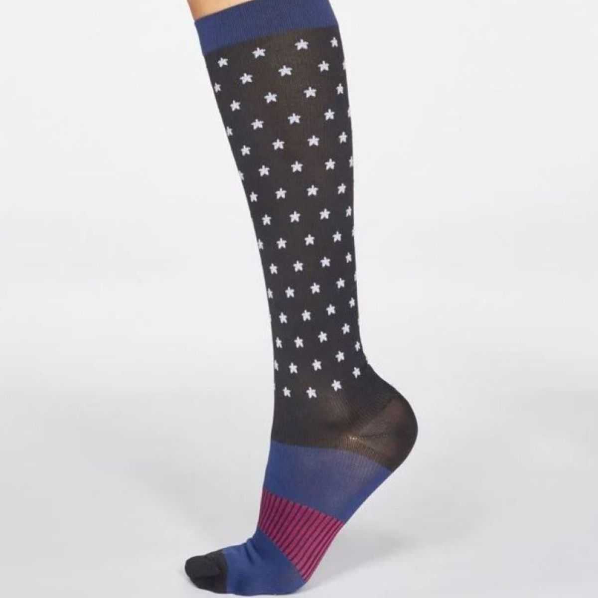 Chaussettes de contention noires en nylon recyclé