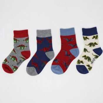 Boîte cadeau 4 paires de chaussettes dinosaures Bamboo pour bébé