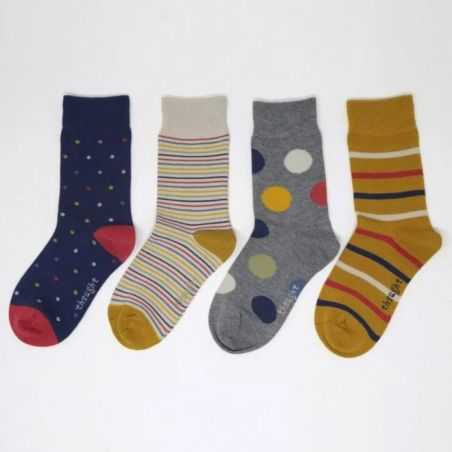 Coffret de  4 paires de chaussettes pour enfant en coton biologique et bambou