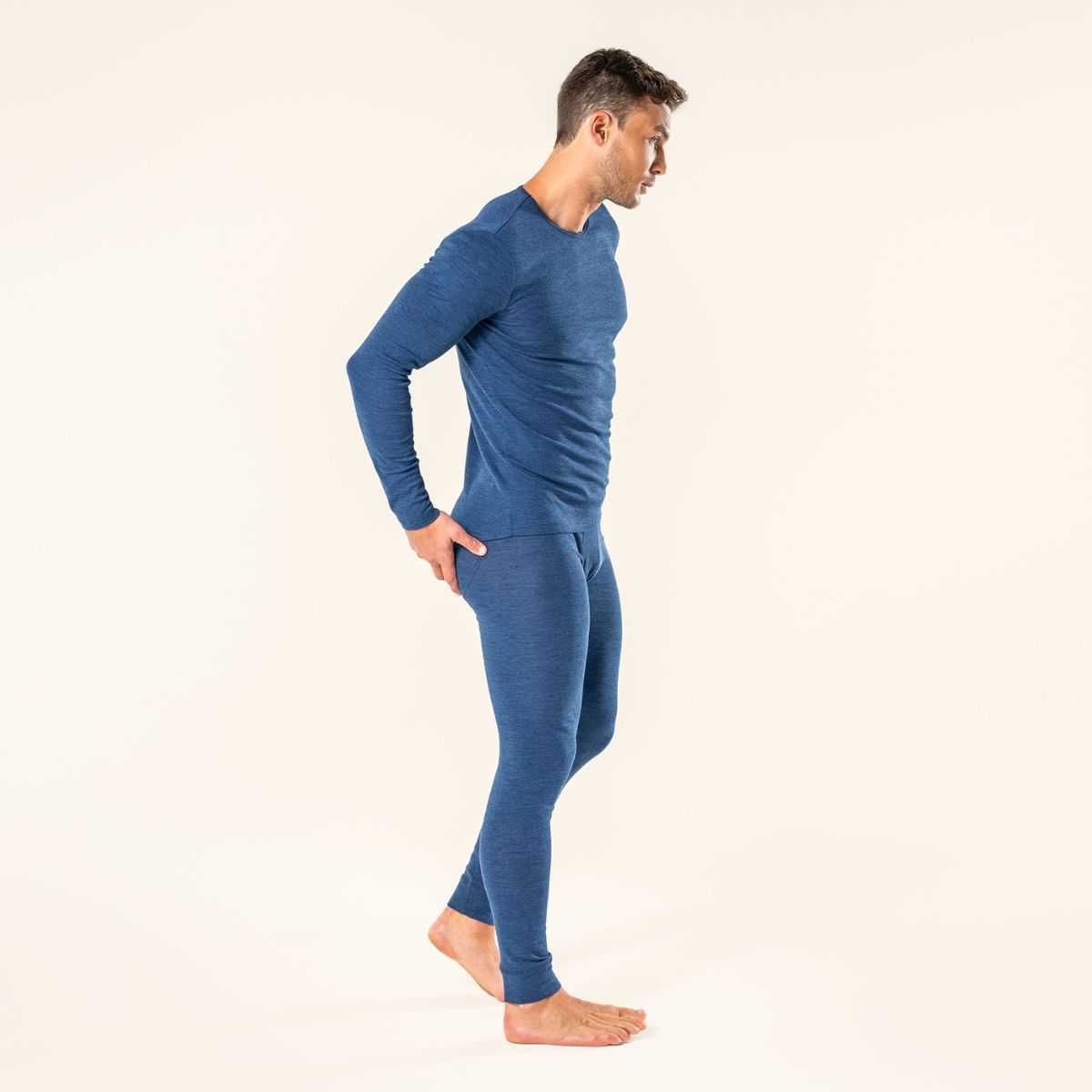 Caleçon long "LINUS" 55% de laine bio, GOTS