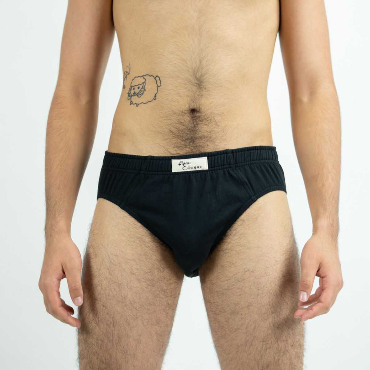 Slip homme noir coton bio